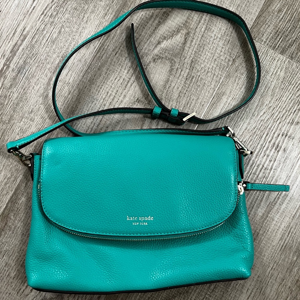 Kate spade teal fold over bag